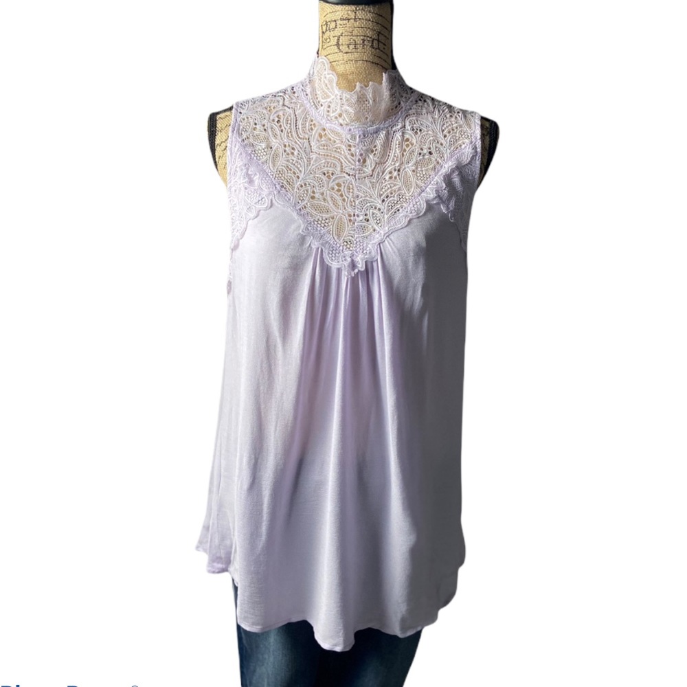 White birch purple laced sleeveless top